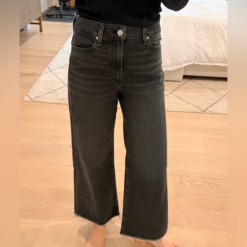 PAIGE Vintage Black Wide Leg Jeans